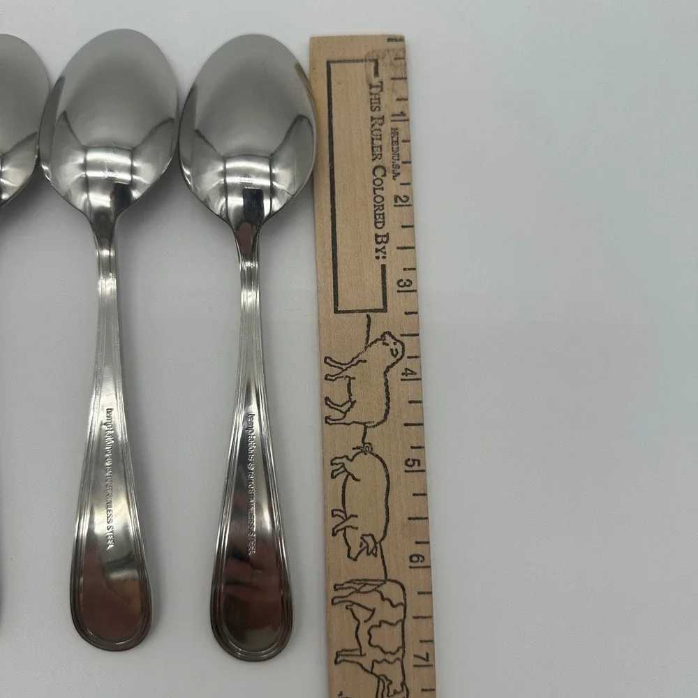 Temp-tations 18/10 Stainless Steel Pumpkin Fall Harvest Soup Spoons Set of 5